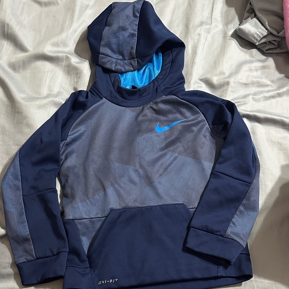 Nike Kids Navy and Gray Hoodie